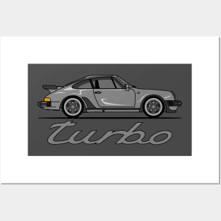 Grey 911 Turbo Posters and Art